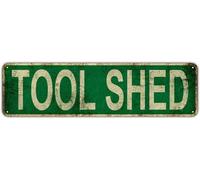 Geroclonup 10x40cm Tool Shed Sign Workshop Novelty Souvenir Funny Vintage Slim Street Tin Signs Wall Art Decor Iron Poster for Home Farmhouse Bar Cafe Garage Rusitc Indoor Outdoor