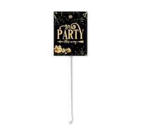 Geroclonup (12x15) CM Party This Way Yard Signs Arrow With Metal Stakes Metal Lawn Sign Stand Kit Outside Garden Grass Signs Outdoor Birthday Graduation Party Decorations