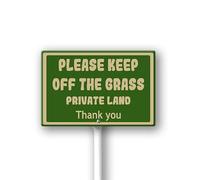 Geroclonup 12X8 Inches Please Keep Off The Grass,Private Land Yard Sign,Do Not Enter Sign for Garden Outdoor Fence Front Door Aluminum Plate,Sturdy Rust Free Aluminum Weather Easy Mounting