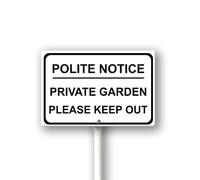Geroclonup 12X8 Inches Polite Notice Private Garden Please Keep Out Yard Sign,Do Not Enter Sign for Garden Outdoor Fence Front Door Aluminum Plate,Sturdy Rust Free Aluminum Weather Easy Mounting