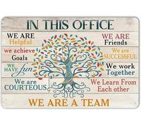 Geroclonup 14x20cm Aluminium Sign In This Office We Are A Team Inspirational Wall Art Positive Modern Metal Tin Signs Decor