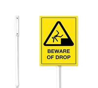 Geroclonup （15x12） Beware of Drop Yard Sign Stakes Rustproof Aluminum Watch for Lawn Signs Stand for Home Yard Easy To Install Outdoor Decorations