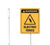 Geroclonup (18x22) Warning Electric Fence Metal Yard Sign With Stake Yard Decor Rust Free Aluminum Security Danger Lawn Sign Stand For Home Yard Garden Fence Business Decorations Outdoor
