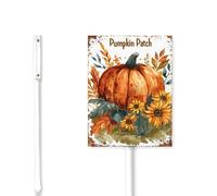 Geroclonup (18x22) Welcome To Our Pumpkin Patch Aluminum Yard Sign With Stake Lawn Stake Stand Autumn Yard Sign For Home Harvest Farm Truck Pumpkin Spice Season Outdoor Fall Decorations