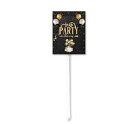 Geroclonup (20x30) CM Party This Way Yard Signs Arrow With Metal Stakes Metal Lawn Sign Stand Kit Outside Garden Grass Signs Outdoor Birthday Graduation Party Decorations