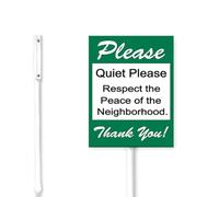 Geroclonup (20x30) Quiet Please Respect Peace Of The Neighborhood Yard Sign Stakes Keep Quiet Lawn Signs Stand Rustproof Aluminum for Home Garden Decorations Outdoor