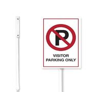 Geroclonup (20x30) Visitor Parking Only Yard Sign with Stakes Rustproof Aluminum Outside Guest Parking Lawn Signs Stand for Home Parking Lot Garage Decorations Outdoor
