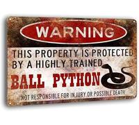 Geroclonup 20x30cm - Ball Python Sign,Funny Metal Signs,Ball Python Accessories,Snake Warning Sign Metal Sign