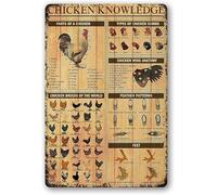 Geroclonup 20x30cm Chicken Knowledge Metal Tin Sign Chicken Breeds Of The World Infographics Retro Poster Plaque For Club Cafe Bar Home Kitchen Wall Decoration