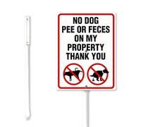 Geroclonup 20x30cm No Dog Pee Or Feces On My Property Yard Sign with Stake Sturdy Aluminum Yard Sign Yard Plaque Sign Fade Resistant Lawn Decoration for Outdoor Use
