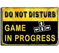 Geroclonup 20x30cm Retro Tin Do Not Disturb Sign - Funny Gamer Decor, Room Decor for Boys, Man Cave Wall Art, Game Door Sign