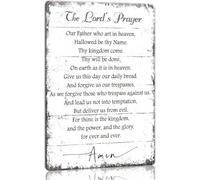 Geroclonup 30x40cm Aluminium Sign The Lords Prayer Wall Art Our Father Prayer Wall Decor Metal Sign Christian Sign for Women Men Scripture Bible Verse Religious Poster for Office Bedroom