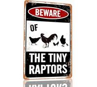Geroclonup 30x40cm Chicken Coop Sign Beware Of The Tiny Raptors Sign Chicken Coop Accessories Funny Warning Sign For Chickens Chicken Coop Decor Decorations