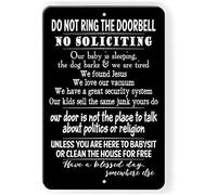 Geroclonup 30x40cm Do Not Ring Bell No Soliciting Baby Sleeping Funny Metal Sign