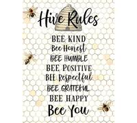 Geroclonup -30x40cm Eeypy Be Kind Honey Bumble bee decor Be Kind Sign Honey bee decor Classroom Art Metal Signs Funny