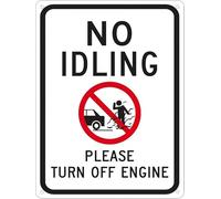 Geroclonup 30x40cm Please Turn Off Engine with No Idling Tin Signs Metal Poster Wall Decor Warning Sign