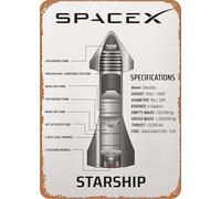 Geroclonup -30x40cm SpaceX Starship 2 Blueprint Poster Personalized Signs Wall Decor Great Gift For Space Fans