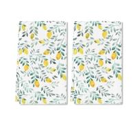 Geroclonup(40x60 CM Fresh Fruits Lemon Leaves Kitchen Dish Cloths Hand Tea Towels Washcloths for Kitchen Home Bathroom Decor Mother Gifts Mother's Day Decorations Set of 2