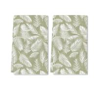 Geroclonup (40x60 CM Green Fresh Elegant Leaves Kitchen Dish Cloths Hand Tea Towels Washcloths for Kitchen Home Bathroom Decor Mother Gifts Mother's Day Decorations Set of 2