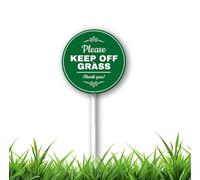 Geroclonup 9.2 x 9.2 inch Aluminium 'Please Keep off Grass' Sign with Stake for Lawn, Minimalist Style, Green