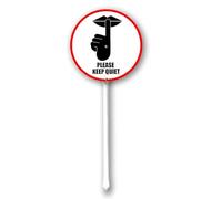 Geroclonup 9.2 x 9.2 inch Aluminium Please Keep Quiet Sign with Stake, Minimalist Yard Sign for House Garden Lawn