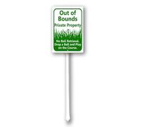 Geroclonup Aluminum No Trespassing Sign Violators Will Be Prosecuted Sign Yard Sign with Metal Stakes Weatherproof Street Sign for Outdoor Road Farm House Yard Lawn Decor 4.6x6Inch