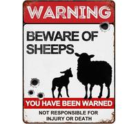 Geroclonup Animal Warning Sign Beware of Sheeps Signs 30x40cm Vintage Metal Warning Signs About Sheeps Activity Areas for Outdoor Fences Yards Forest Scenic Area