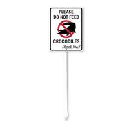 Geroclonup Animals Signs Please Do Not Feed The Crocodiles Sign with Stake 17.5x22cm Aluminum Outdoor Decoration Sign Rustproof Sturdy Aluminum Sign for Outdoor Use Easy Install - Yard Sign