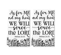 Geroclonup As For Me and My House We Will Serve The Lord Kitchen Towel Bible Verse Dish Towel Microfiber Christian Tea Towel for Home Birthday Kitchen Cooking Baking 40x60cm Set of 2