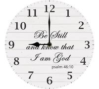 Geroclonup Be Still and Know That I am God Psalm 46:10 Wall Clock Bible Verse Religious Quotes, Christian Quotes Wall Decor for Men, Man cave Religious Wall Decor, God Quotes Wall Clock 25CM
