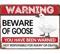 Geroclonup Beware of Goose Sign - Vintage Rusty Metal Poster Animal Goose Warning Signs for Outdoor Yard Fence Wall Office Home 30x40cm