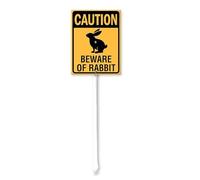 Geroclonup Beware Of Rabbit Sign with Stake -11.5x15cm Rustproof Aluminum Sign Outdoor Aluminum Sign for Lawn Garden, Easy to Install, Outdoor Use - Yard Sign