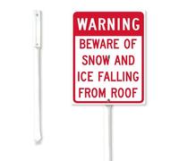 Geroclonup Beware Of Snow And Ice Falling From Roof Yard Sign with Metal Stakes 17.5x22cm Fade Resistant Sturdy Aluminum Metal Winter Sign for Lawn Backyard Road Street Outdoor Decorations
