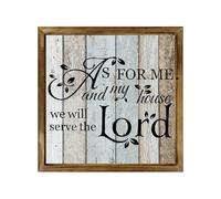 Geroclonup Bible Verses Decor Sign As for Me and My House We Will Serve The Lord Sign Joshua 24:15 Sign 40cm Christian Sign Farmhouse Wooden Wall Decoration for Home Living Room Bedroom