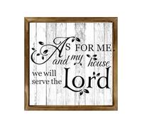 Geroclonup Bible Verses Decor Sign As for Me and My House We Will Serve The Lord Wall Decor Joshua 24:15 Sign 40cm Christian Sign Farmhouse Wooden Wall Decoration for Home Living Room Bedroom