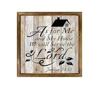 Geroclonup Bible Verses Decor Sign As for Me and My House We Will Serve The Lord Wood Sign Joshua 24:15 Sign 30cm Christian Sign Farmhouse Wooden Wall Decoration for Home Living Room Bedroom