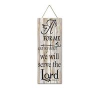 Geroclonup Bible Verses Porch Sign As For Me And My House We Will Serve The Lord Sign 20x40cm Vertical Wooden Scripture Wall Decor Christian Jesus Wall Art Modern Farmhouse Home Decorations Signs