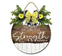 Geroclonup Bible Verses Wall Decor Joy of The Lord is My Strength Wooden Christian Sign Rustic Wall Art Prayer Decorations for Home 30cm