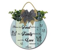 Geroclonup Bless The Food Before Us Wall Decor Rustic Kitchen Wall Decor Farmhouse Kitchen Sign Hanging Family Signs Bible Verse Wall Art Christian Decorations for Home Dining Room -28cm