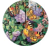 Geroclonup Blooms On A Butterfly Hedge Wall Clock 10 Inch Silent Battery Operated Elegant Clocks for Living Room Decor, Kitchen Office Dining Room Bedroom School Classroom Kids Room