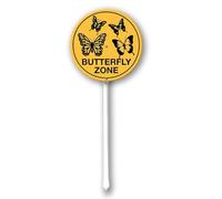 Geroclonup Butterfly Zone Sign with Stake Outdoor Aluminum Yard Sign Rustproof Aluminum Metal Sign Fade Resistant Lawn Decoration for Outdoor 9.2x9.2inch