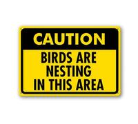 Geroclonup Caution Birds Are Nesting In This Area Sign 14x20cm Rust Free Metal Aluminum Signs for Indoor Outdoor Street Pre-Drilled Holes Weather Resistant