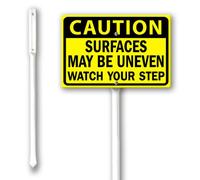 Geroclonup Caution Uneven Surfaces Watch Your Step Yard Sign with Stake 20x30cm Sturdy Aluminum Fade Resistant Lawn Decoration for Front Door Garden Outdoor Use