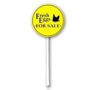 Geroclonup Chicken Yard Sign Fresh Eggs for Sale Sign with Stake 23cm Round Sturdy Aluminum Yard Sign Fade Resistant Rustproof Lawn Decoration for Outdoor Us