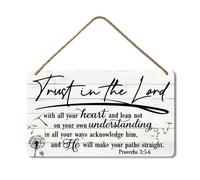 Geroclonup Christian Wall Decor Trust in the Lord Sign 20x30cm Wooden Dandelion Wall Decor Scripture Sign Bible Verse Art for Home Decor Front Door