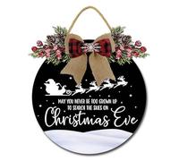Geroclonup Christmas Decorations May You Never Be Too Grown Up to Search The Skies On Christmas Eve Sign 30cm Christmas Wreaths Front Door Sign Farmhouse Wooden Hanging Sign for Home 30cm