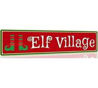 Geroclonup Christmas Sign Christmas Village Metal Tin Sign Christmas Plaque Sign Vintage Wall Decoration Home Bar Kitchen Cafe Bar Farmhouse Wall Art Sign 10x40cm