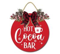 Geroclonup Coffee Bar Sign Kitchen Coffee Bar Wall Decor Hot Cocoa Bar Sign Christmas Coffee Wood Signs Tea Bar Accessories Hot Chocolate Sign Home Coffee Corner Decor for Hot Cocoa Station 28x28cm