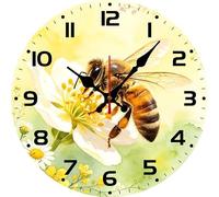 Geroclonup Country Sunflowers Bee Wall Clock 30cm Battery Operated Clocks
