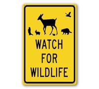 Geroclonup Crossing Sign Watch For Wildlife Sign Slow Sign Metal Sign Street Sign Road Sign 30x40cm Rust Free Aluminum Sign for Outdoor Yard Home Wall Easy to Mount